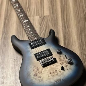 PRS SE "Exotic" Custom 24-08 Poplar Burl in Lake Blue Midnight Burst